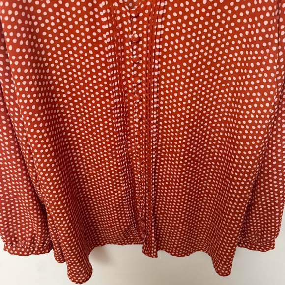 Torrid Orange Polka Dot Blouse - Picture 6 of 11